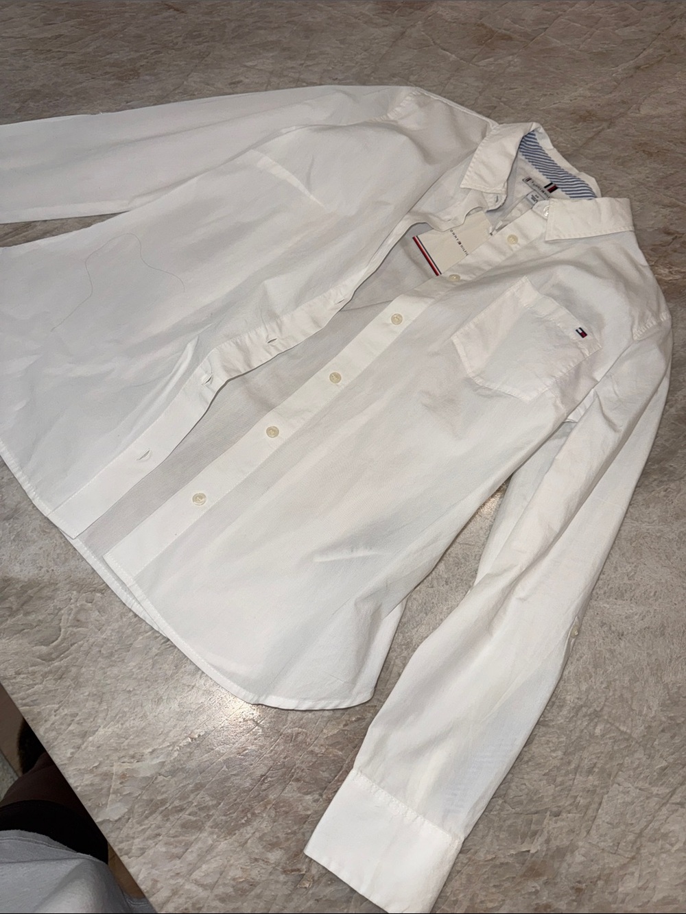 Tommy Hilfiger White Long-Sleeve Button Shirt
